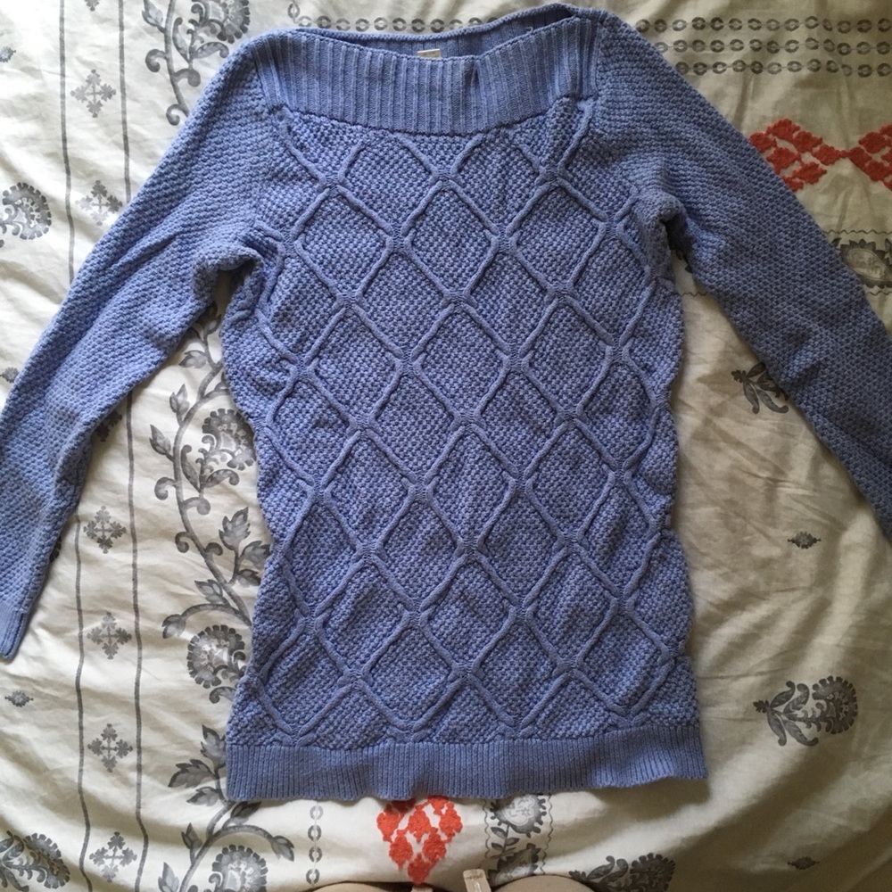Periwinkle boatneck sweater